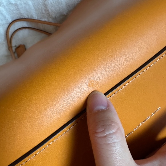 Pre-owned! Rare! Coach C9807 Cashin Carry 32 In Papaya Glovetanned Leather Tote - Picture 7 of 13